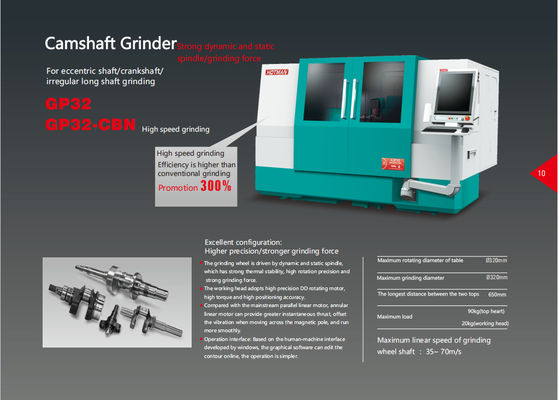 CNC-Kammmaschine, GP32-CBN-Kammwelle-Schleifmaschine für Dieselmotoren aus harten Legierungen, Motorräder, Pumpen-Kammwelle