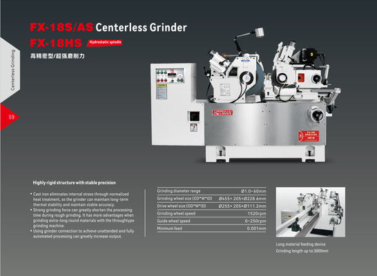 CNC-System Siemens 828D zentrallose Schleifmaschine mit Japan Fuji Schaltkreis System und 2-15KW Schleifrad Motorleistung