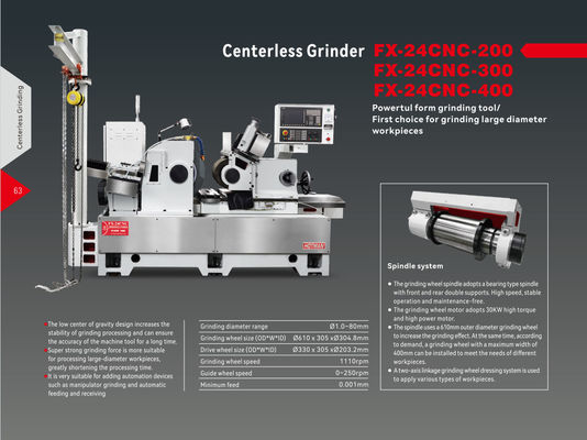 Hochpräzisions-CNC-Zentrumlose Schleifmaschine Superstarke Schleifkraftform Schleifmaschine für harte Legierungen FX-24CNC